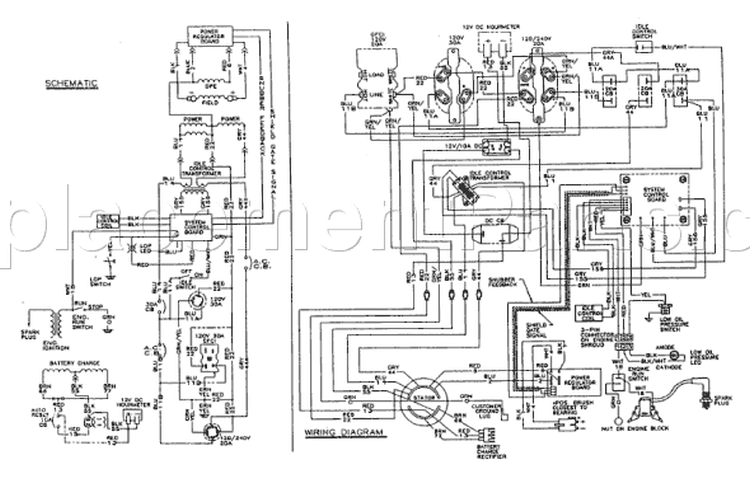 Page E Diagram and Parts List for 9540-0  Briggs and Stratton Generator